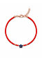 Red Afghan Beaded Star Evil Eye Pendant Rose Gold Detailed Women's Bracelet - 2
