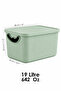3-Piece 19Lt Storage Box with Lid - In-Cabinet Organizer Basket Decorative Multi-Purpose Organizer Green - 5