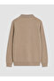 Özmarka New Season Beige Polo Collar Men's Sweatshirt - 5