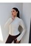 High Collar Zippered Slim Fit Jacket
