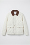 Men's Lightweight Puffer Jacket with Velvet Detailing and Slim Fit Quilted Design