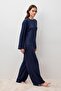Long Sleeve Oversize Basic Lycra Viscose Top and Bottom Set - 2