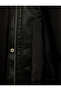 Classic Collar Zipper Pocket Long Sleeve Faux Leather Bomber Jacket - 8