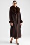 Jacket with Detachable Fur Collar and Sleeves, Long Coat Brown 3088 - 2