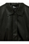 Classic Collar Zipper Pocket Long Sleeve Faux Leather Bomber Jacket - 7