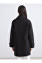 Two Mt Shop Quality Lcw Modest Black Jacket Collar Women's Cashmere Coat - 5