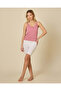 Women Mauve Ribbed Padded Button Cami Top - 2