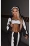 Women's 3 Threaded Back Patterned Fleece Inside Tracksuit Set - 4