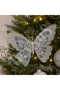 Christmas Tree Ornament Silver Butterfly 20 cm - 3