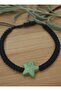 Turquoise macrame wristband - black -