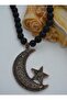 Onyx Cord Design Necklace - Black - - 4