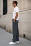3-Threaded, Raised Cotton, Oversized, Comfortable, Pocketed, Smoked Sweatpants - 4