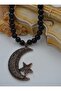 Onyx Cord Design Necklace - Black - - 2