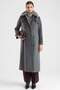 Long Coat with Detachable Fur Epaulettes and Cape Detail Dark Grey 3184 - 4