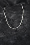 Mey i̇thalat® 316l steel silver color thin figaro chain model men's necklace - 2