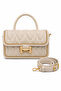 Women's Hand and Shoulder Bag Quilted Drawstring Gold Chain Cross Strap Stylish Evening and Daily Bag 27051 - 2