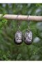 Black Pearl Earrings - Silver Color - - 3