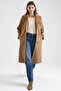 Medium Length Mono Closure Coat with Stitching Detail K. Kamel 3186 - 5