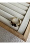 Gold Steel Anti-Tarnish 3 Stone Tiger's Eye Amorphous Ring - 2