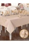 Zara Linen Dining Set Table Set for 12 People 26 Pieces 155 × 220 cm Runner Set Cappuccino