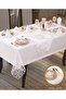 Taç Linen Dinner Set Table Set for 12 People 26 Pieces 160 × 220 cm Runner Set Cream-Cream