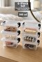 6 Pieces 300ml Organizer Box - Cabinet Drawer Organizer with Lockable Lid Elora Storage Box Transparent