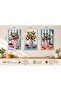 Cherry Garden – Red Blue Cherry Vase 3-Piece Decorative Table Set |   Kitchen & Living Room Wall Decoration Painting