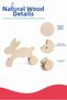 Wooden Rabbit Toy Natural Handmade Paintable Educational Toy + 6-Piece Paint Set Gift - 4