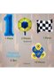 Bal10 Yellow-Navy Blue Football Fan Themed Birthday Party Set Age-8 - 2