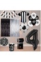 Best 4 Year Old Black and White Themed Fan Luxury Birthday Party Set
