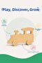 Wooden Train Toy Natural Handmade Paintable Educational Toy + 6-Piece Paint Set Gift - 3
