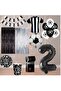 Best 2 Year Old Black and White Themed Fan Luxury Birthday Party Set
