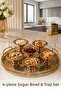 6-Piece Abs Decorative Rose Gold Plated Sugar Bowl Set, 6-Piece Macaron Holder, Coffee Side Serving Set, Turkish Delight Bowl - 2