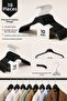 10-Piece Black Clothes Hangers 43 cm Durable Plastic Garment Hangers with Non-Slip Notched Metal Hooks