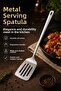 Metal Serving Spoon Spatula with Holes Stainless Steel Ergonomic Kitchen Serving Tool - 1 Piece