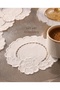 6 Pieces of Linen Fabric with Embroidery on the Bottom, Coffee Side Cocktail Napkins & Coaster Presentation Napkins - 2