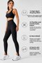 Women's Black High Waist Tummy Control Leggings with Front Slit, Stretchy Sports and Casual Leggings - 5