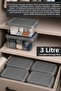 4-Piece 3 Liter Multi-Purpose Organizer - Elora Lockable Lid In-Cabinet Organizer Storage Box Gray - 2