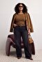Siyah Yüksek Bel Geniş Paça Wide Leg Jeans TBBAW27CJ00009 - 3