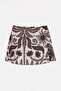 Brown Ethnic Patterned Shorts Skirted Mini Plus Size Bikini Bottom Tbbss23Cr00015 - 7