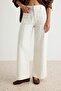Beyaz Cep Detaylı Yüksek Bel %100 Pamuk Wide Leg Jeans TWOSS26JE00162 - 3