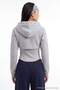 Gri Melanj Fitted/Vücuda Oturan Kapüşonlu Dikişli ve Fermuarlı Örme Hırka/Sweatshirt TWOAW27SW00092 - 5