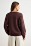 Kahverengi Dog Mom Grafikli Nakışlı Regular/Normal Kalıp Kalın Örme Sweatshirt TWOAW26SW00200 - 5