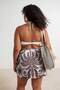 Brown Ethnic Patterned Shorts Skirted Mini Plus Size Bikini Bottom Tbbss23Cr00015 - 3