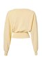 Açık Sarı Oversize/Geniş Kesim Bele Oturan Örme Kalın Sweatshirt TWOAW27SW00060 - 3