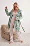 Mint Belted Animal Figured Hooded Wellsoft Winter Knitted Dressing Gown Thmaw25Sb00006 - 2