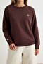 Kahverengi Dog Mom Grafikli Nakışlı Regular/Normal Kalıp Kalın Örme Sweatshirt TWOAW26SW00200 - 4