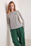 Lacivert Çizgili Slogan Baskılı Oversize/Geniş Kesim Pamuklu Örme T-Shirt TWOAW27TS00057 - 4