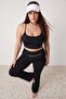 Siyah Sırt Pencere/Cut Out Detaylı Destekli/Şekillendirici Askılı Örme Spor Sütyeni TBBAW27CN00002