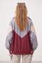Burgundy Oversize Molded Color Block Summer Thin Coat Twoaw27Mo00135 - 7
